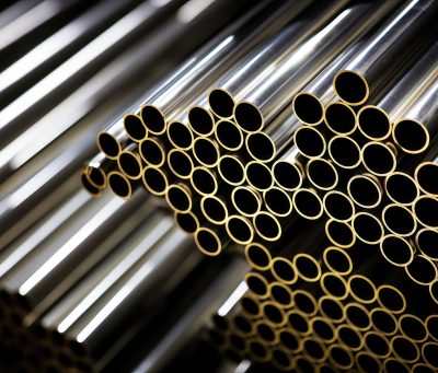 Stacked Industrial Metal Pipes